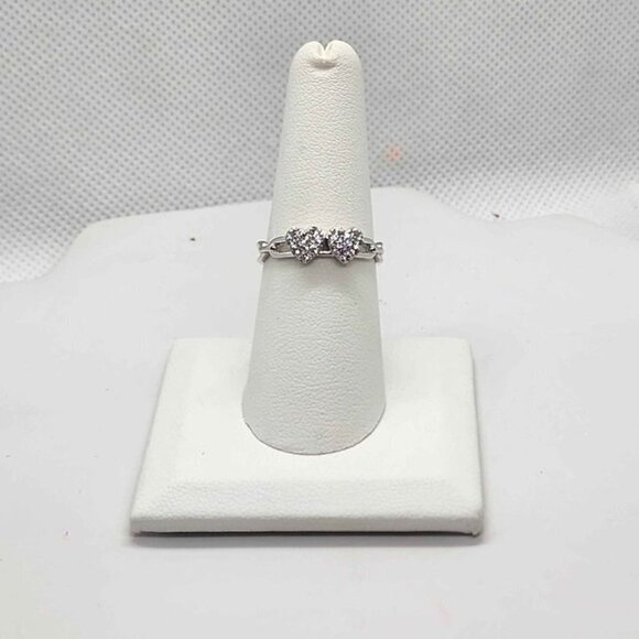 BRAND NEW Sterling Silver 925 Double Heart Ring - Picture 2 of 4